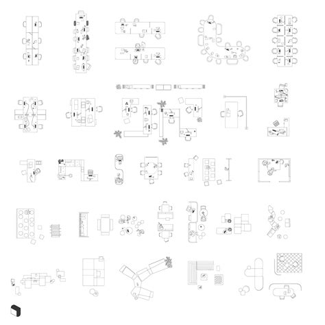 Office Furniture DWG CAD Blocks In Plan And Elevation (40 , 46% OFF
