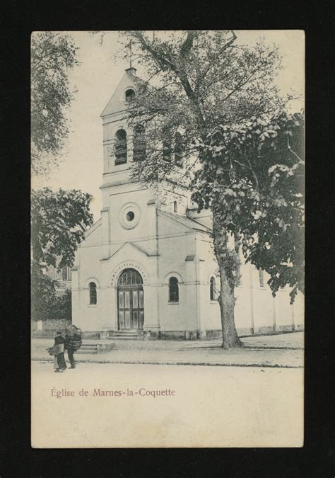 Marnes-la-Coquette - L'Eglise - Carte postale ancienne et vue d'Hier et ...