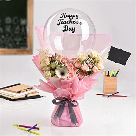 Happy Teachers Day Bouquet With Balloon uae | Gift Happy Teachers Day ...