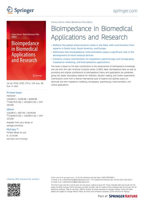 (PDF) Bioimpedance in Biomedical Applications and Research