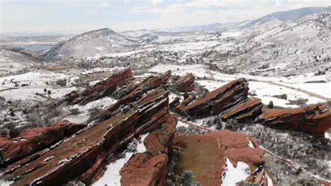 red rocks winter colorado snow covered Stock Footage Video (100% ...