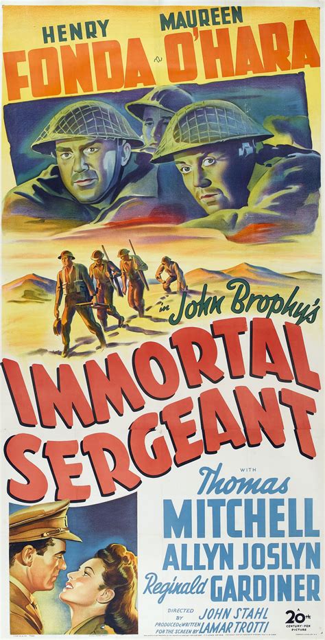 Immortal Sergeant (1943) | Old movie posters, Movie posters vintage, Film posters vintage