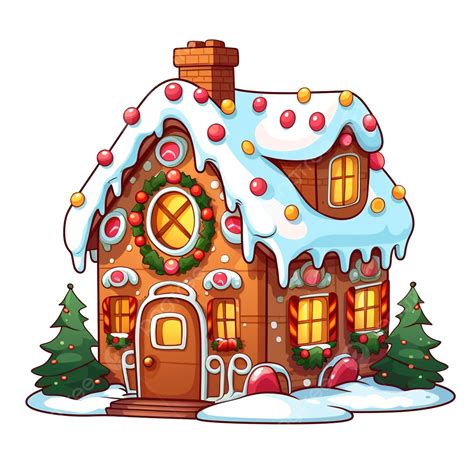 Christmas Cartoons Clip Art, Christmas Gingerbread House Clipart Vector Illustration, Cartoon ...