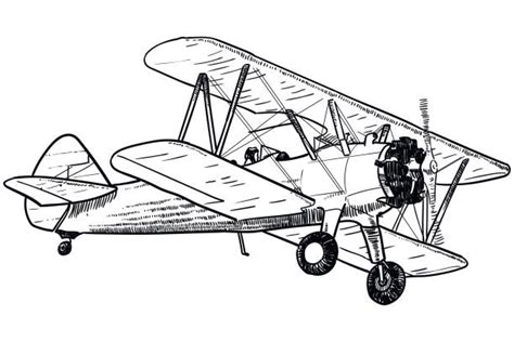 Biplane Art Drawings Illustrations, Royalty-Free Vector Graphics & Clip ...