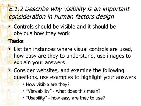 E.1.2 Human Factors Design