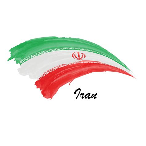 Watercolor painting flag of Iran. Brush stroke illustration 11310923 ...