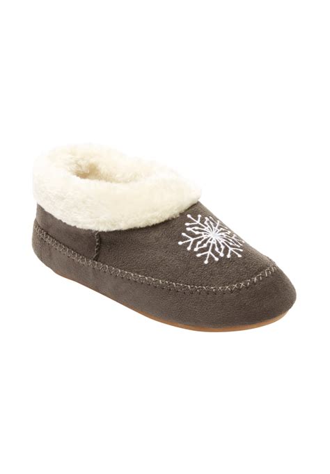 Comfortview Women's Wide Width The Snowflake Slipper Slippers - Walmart.com