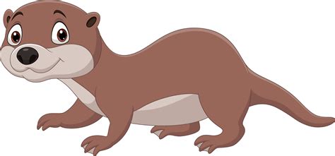 Cartoon cute otter isolated on white background 5162121 Vector Art at ...