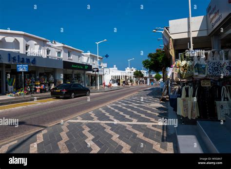 Protaras street scene, Protaras, Cyprus Stock Photo - Alamy