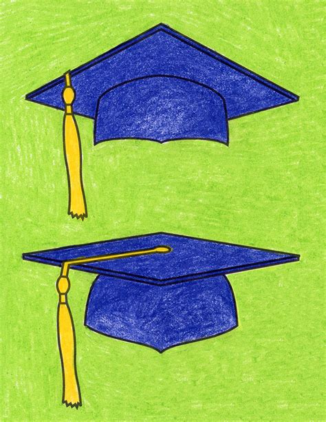 Easy How to Draw a Graduation Cat Tutorial and Coloring Page