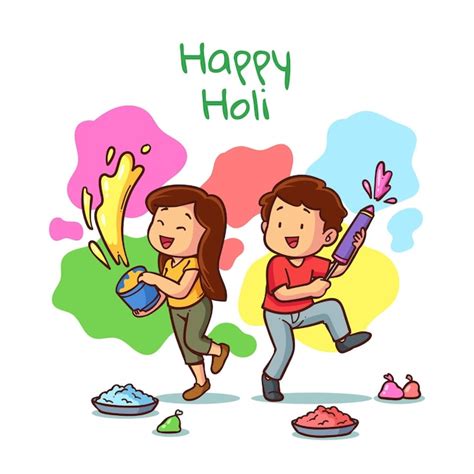 Happy Holi Cartoon Images - Free Download on Freepik