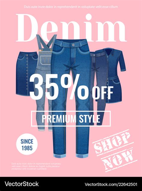 Denim clothing sale poster Royalty Free Vector Image