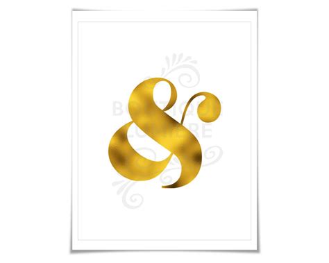 Ampersand Art Print Gold Foil Print Typography Art Print - Etsy