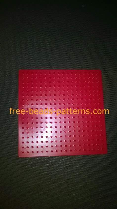 Ikea Pyssla perler beads red small square pegboard photo - free perler ...