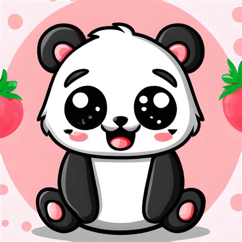 Panda Sitting Kawaii Chibi Graphic · Creative Fabrica