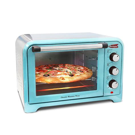 Americana 6 Slice of Bread or 12 in. Pizza Retro Blue Toaster Oven-ERO ...