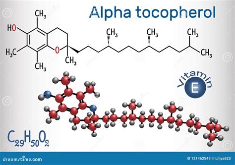 Alpha Tocopherol Vitamin E Molecule. Structural Chemical Form Stock ...