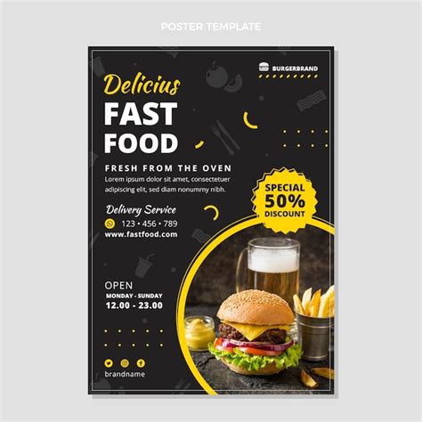 Free Vector | Flat design fast food poster template