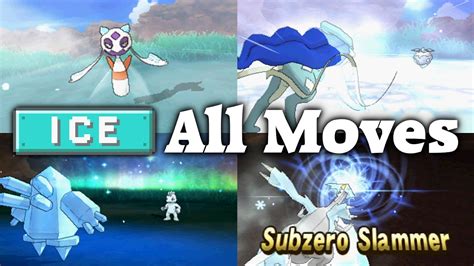 Pokémon Sun & Moon - All 24 Ice-type Moves - YouTube