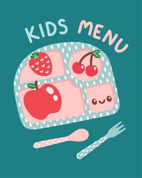 Premium Vector | Cute colorful kids meal menu design vector illustration