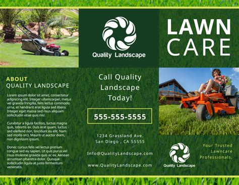 Classic Lawn Care Tri-Fold Brochure Template