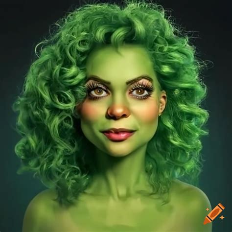 Female grinch with curly hair