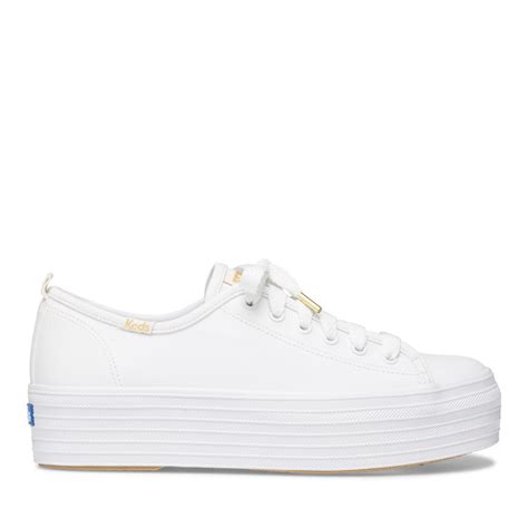 Keds Women's Triple Up Leather Sneakers in White 7 - Walmart.com