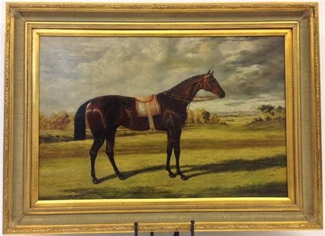 Framed Horse Oil Painting Wide Gold Frame - Traditional - Paintings ...