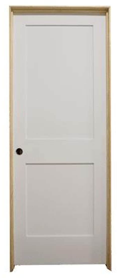 White Shaker 2-Panel Solid Core Primed MDF Prehung Interior Door