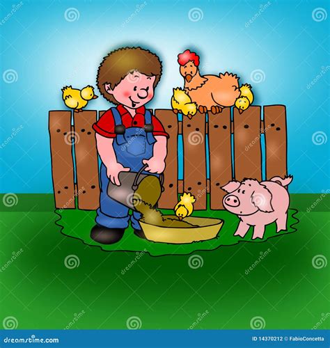 Baby with animals stock illustration. Illustration of farm - 14370212