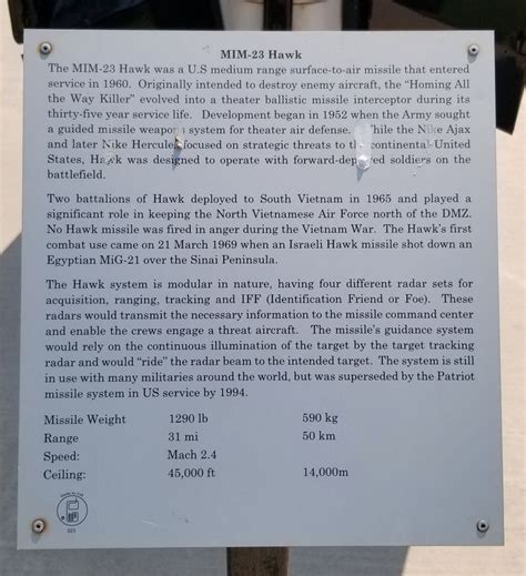 MIM-23 Hawk Historical Marker