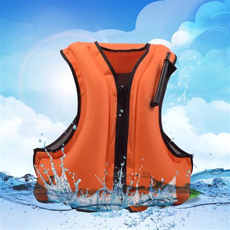 Adult Inflatable Swim Life Vest Life Saving Jacket for Snorkeling Floating Device Swimming ...