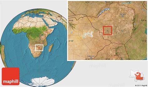 Satellite Location Map of BULAWAYO Urban