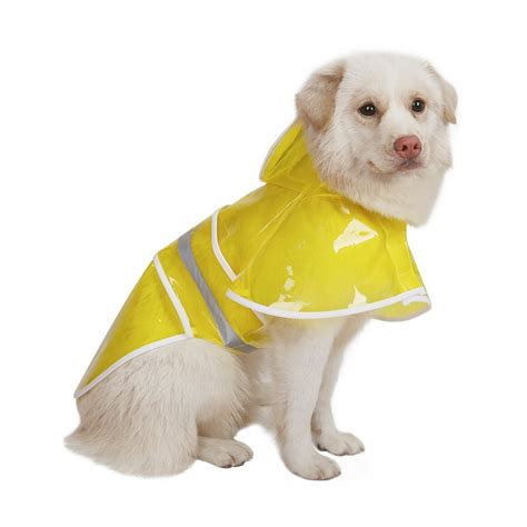 HDE Dog Raincoat Clear Waterproof Rain Jacket with Hood and Reflective Safety Strip for Small to ...