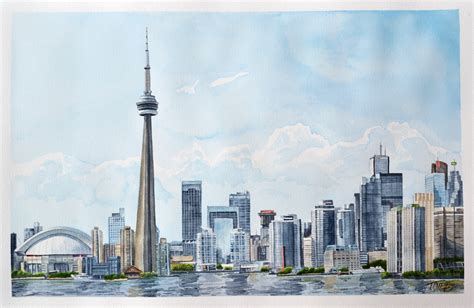 Toronto Skyline Watercolor by Tyleen on DeviantArt