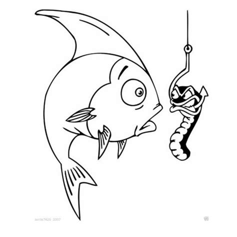 Fish On A Hook Drawing at GetDrawings | Free download