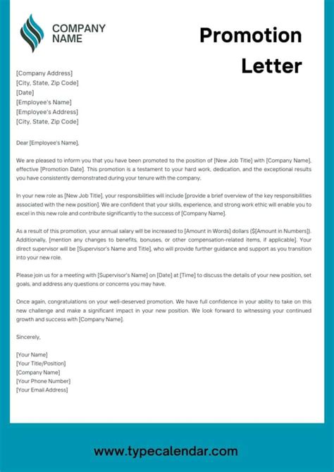 Free Printable Promotion Letter Templates [Word, PDF] Employee