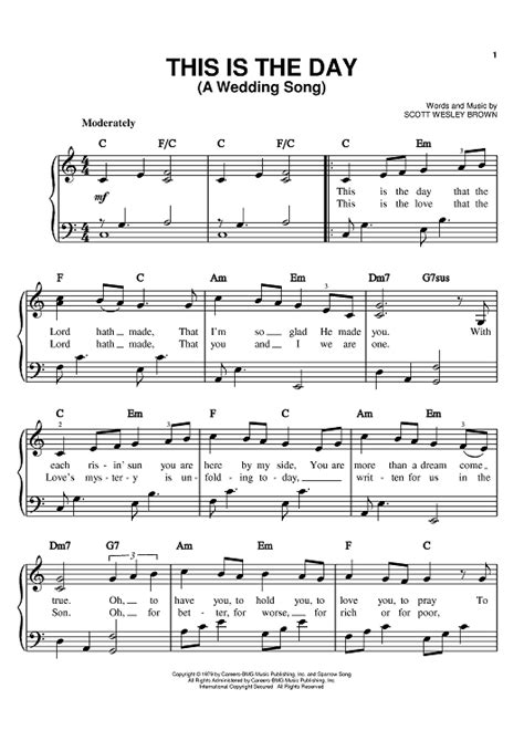 This Is The Day (A Wedding Song) Sheet Music by Scott Wesley Brown ...