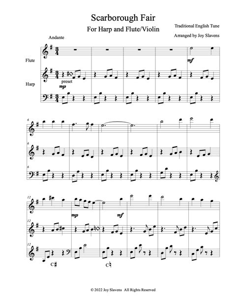 Scarborough Fair – Harp Column Music