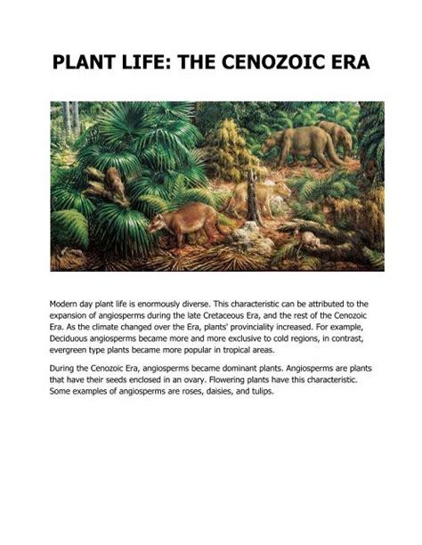 PLANT-LIFE-CENOZOIC-ERA