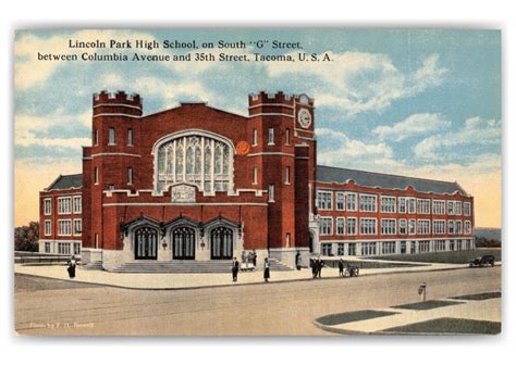 Tacoma, Washington, Lincoln Park High School | Vintage & Antique Postcards 🗺 📷 🎠 | Send real ...