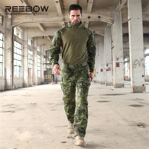 REEBOW TACTICAL Military Uniform Multicam Army Combat Shirt Uniform Tactical Pants Camouflage ...