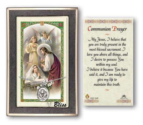 First Holy Communion Prayer Cards with Medal