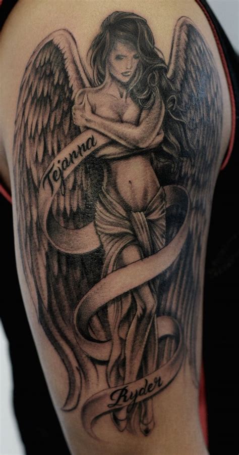 Angel tattoos for men | Beautiful angel tattoos, Guardian angel tattoo ...