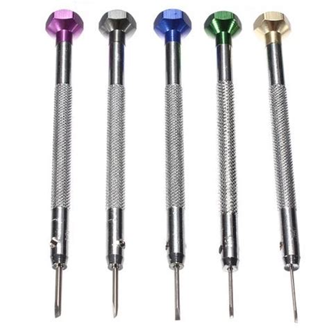 5pcs Different Sizes Precision Flat Blade Slotted Screw Driver Screwdrivers Watchmaker Repair ...