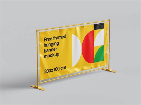 Framed hanging banner mockup - Instant Download