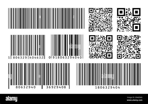 Barcode. QR code template. Scan striped code for digital identification ...