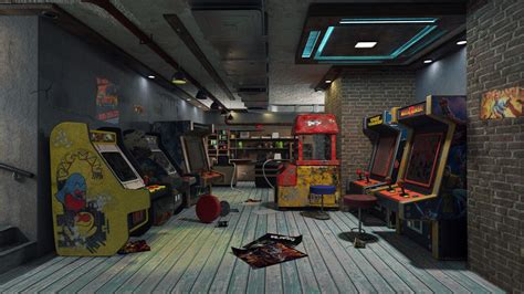 ArtStation - Retro abandoned Arcade Shop