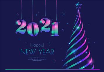 Happy new year 2021 greeting card design template Vector Image