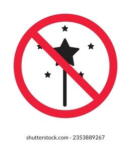 No Magic Wand Icon Forbidden Magic Stock Vector (Royalty Free ...